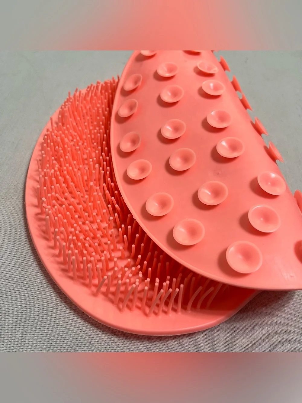 Silicone Shower Foot and Back Scrubber Mat - Coral Pink